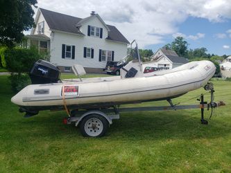 Avon 11'8 Hardbottom Dingy With Trailer Mercury Engine