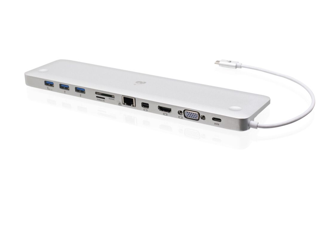 IOGEAR - Ultra-Slim USB-C Docking Station. MacBook Pro dock - Silver