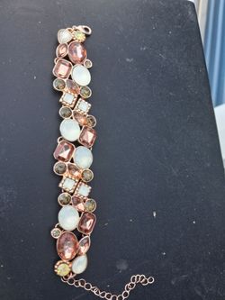 Rose Gold Crystal Statement Bracelet