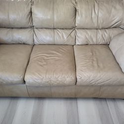 Set Of Leather Sofa And Armchair 