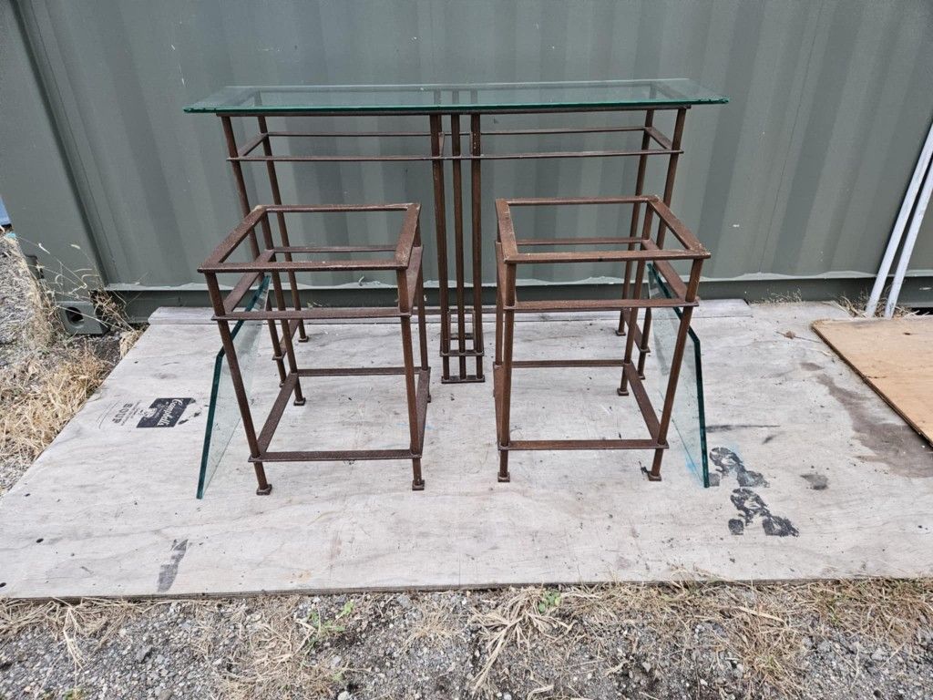 Metal Console Table Set
