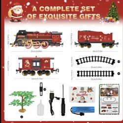Electric Christmas Train Gift Set with Lighting, Sound & Realistic Jet Effects