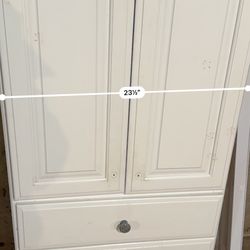2 Tall White Cabinets 
