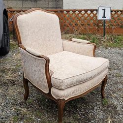 Mid Century French Style Chair Solid Walnut