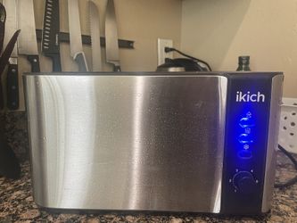 Ikich Stainless Steel 2-Slice Toaster – Defrost & Reheat Functions