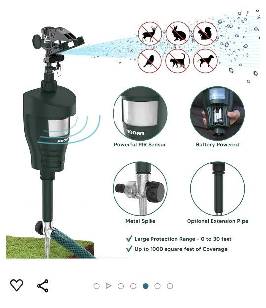 Hoont Cat Repellent- Squirrel Deterrent- Motion Activated Sprinkler- Outdoor- Deer Repellent-Cat Deterrent-Skunk Repellent-Dog Repellent Yard $30 Each