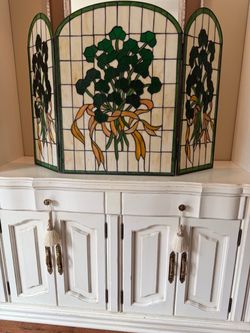 Bridget’s of Erin Irish Shamrock Stained Glass 3-Panel Decorative Screen