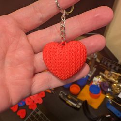 Knitted Heart Keychain