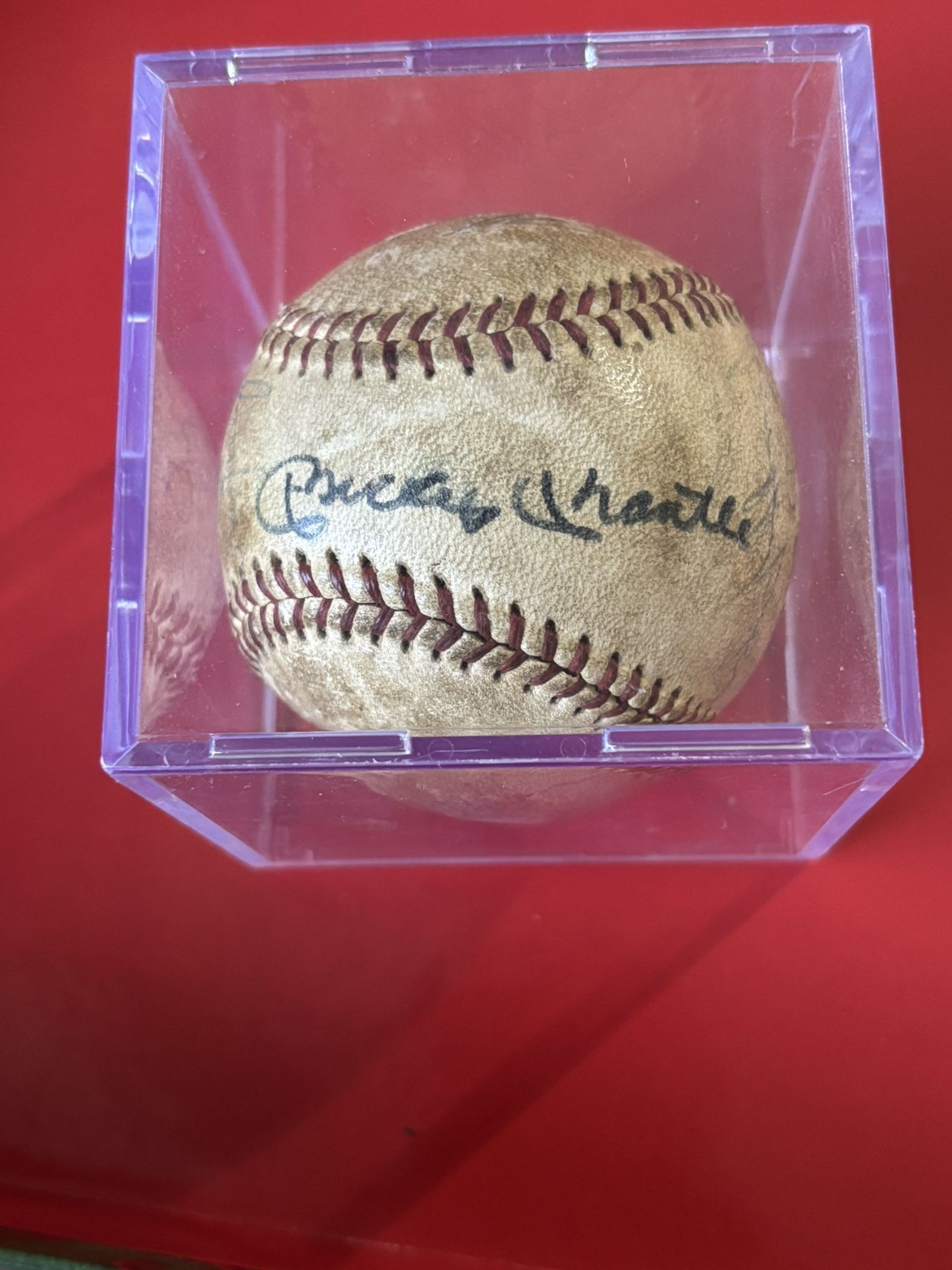 Mickey Mantle Casey Stengel , And Team Autograph Field Baseball