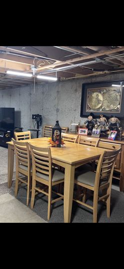 Counter Height Table With Leaf and Buffet