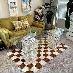 Vintage Glass And Plaster Coffee Tables