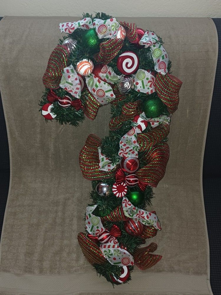 Custom Candy Cane Wreath