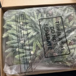 Christmas Snowy Pine Tree Pick 14'' Artificial Pinecones Spray Faux Cedar Pine Needles Branches Frosted for Holiday Floral Arrangement 