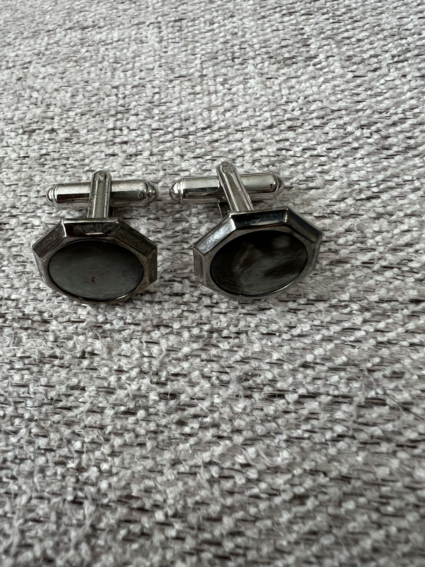 VTG Round Cufflinks ‘Silver Moon’ Men’s Jewelry Silver Toned Glam