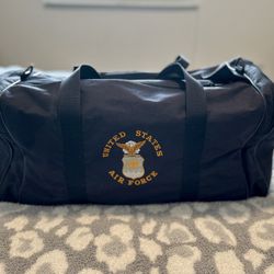 US Air Force Canvas Large Duffel Bag Shoulder Straps Embroidered 1(contact info removed)!