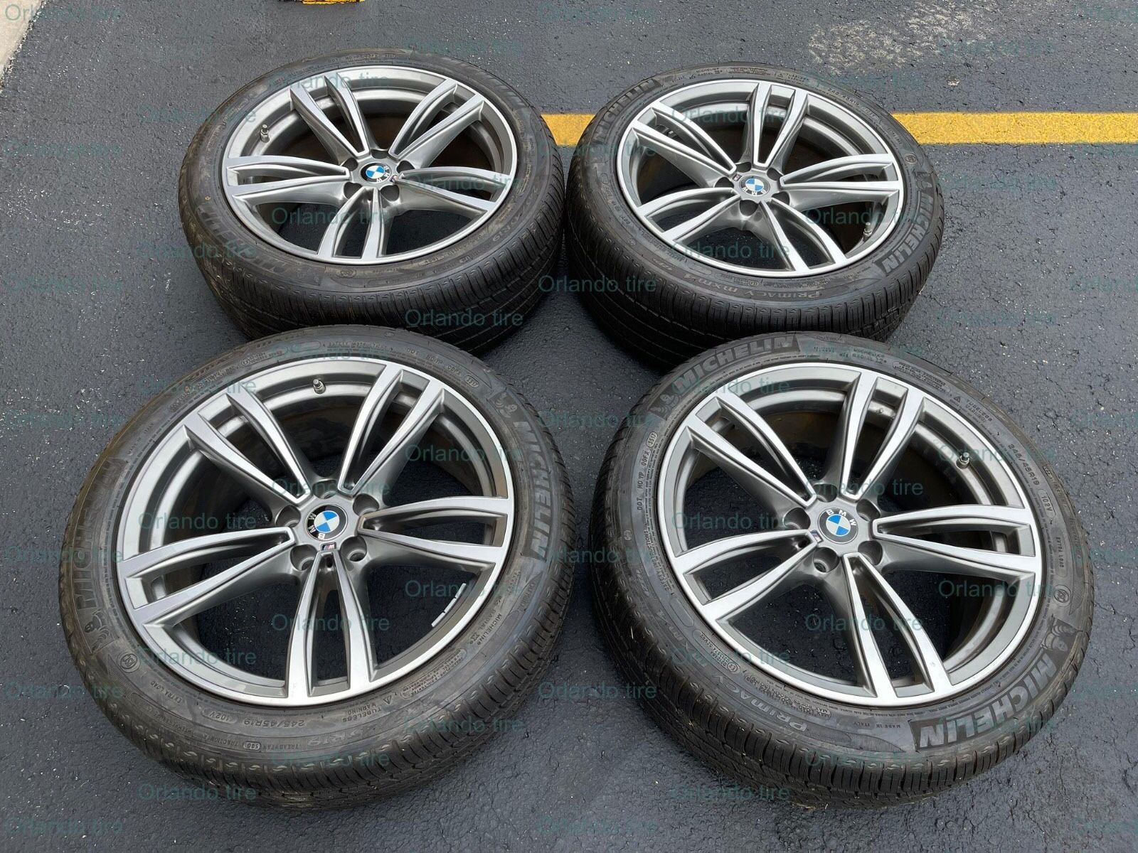 L71 Bmw 7 Series Oem Wheels /Rims and Like New Michelin Tires 245 45 19 Run Flat