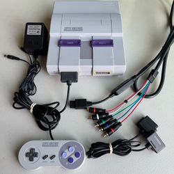 Super Nintendo. SNES Console with HD Retrovision Component Cable