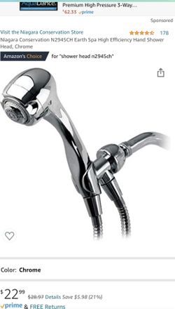 Niagara Conservation N2945CH Earth Spa Efficiency Hand Shower Head, Chrome