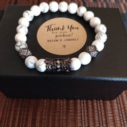 Natural Howlite Turquoise Stone Bracelet