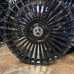 22” Gloss Black Wheels with Tires S550 GLC S63 GL GLS GLE SUV S580 