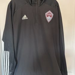 Adidas MLS Black Long Sleeve 1/4 Zip Colorado Rapids Soccer Pullover Mens Large