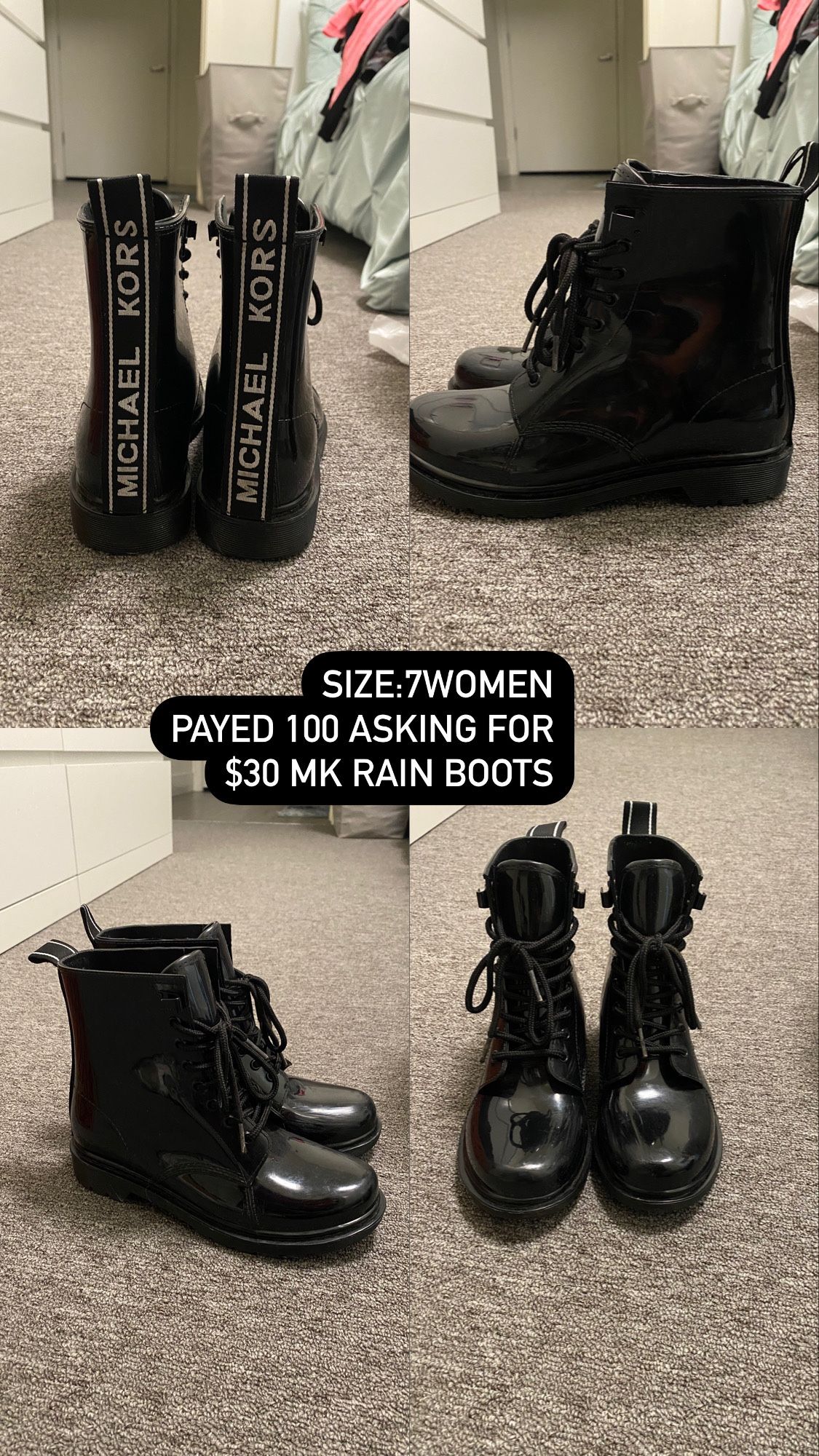 Mk Rain boots size 7 almost new for Sale in Spring Valley, CA - OfferUp