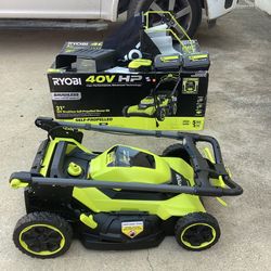 🧰🛠RYOBI 40V HP Brushless 21” SELF-PROPELLED Lawn Mower w/(2)6.0 Batteries & Charger-LIGHTLY USED!-$400!🧰🛠