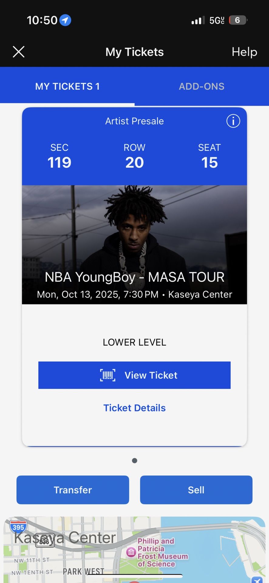 NBA Concert Ticket
