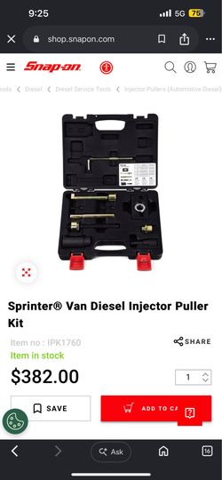 Snap-on tools Sprinter® Van Diesel Injector Puller Kit
