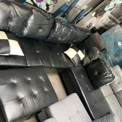 NEW 3 PCS SECTIONAL SOFA COUCH SET WITH STORAGE OTTOMAN