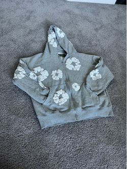 (High-quality rep) Gray Demin Tears Zip Up  (Size Small)