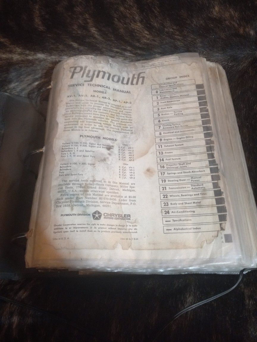 Plymouth Service Technical Manual