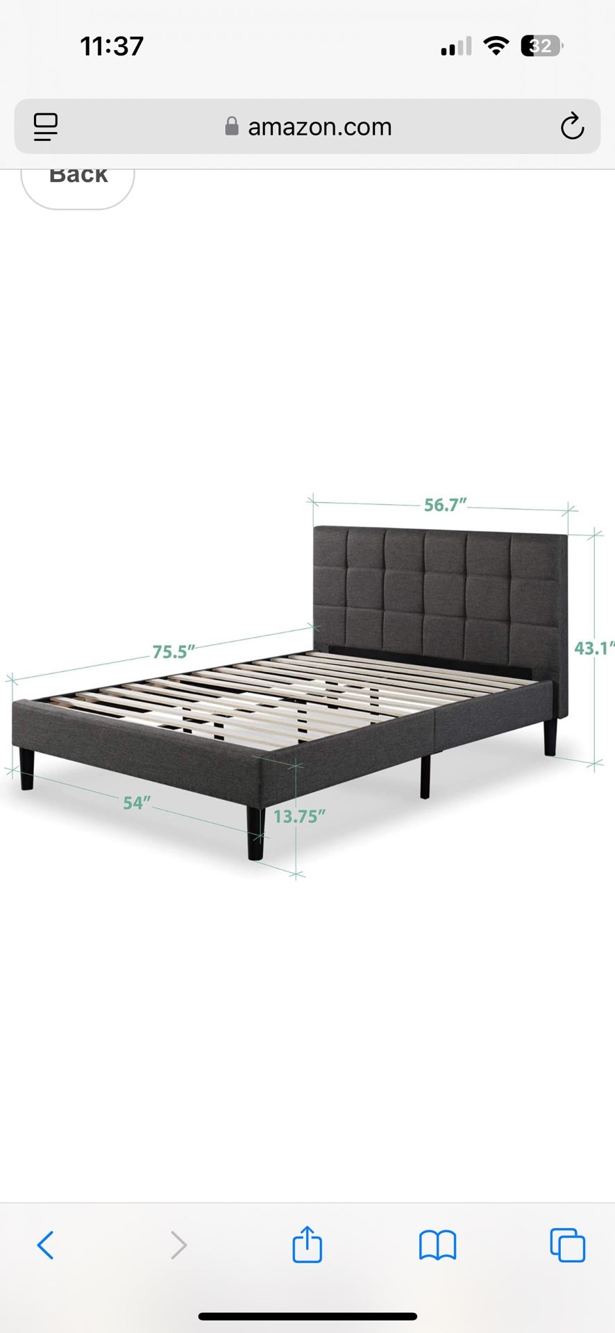 full size - zinus platform upholstered bed frame