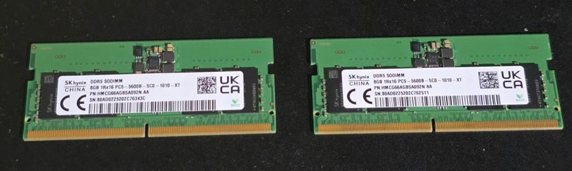 SK Hynix 16GB Ram 2x8GB PC5-44800 SODIMM DDR5 5600MHz Non-ECC Unbuffered Memory Module