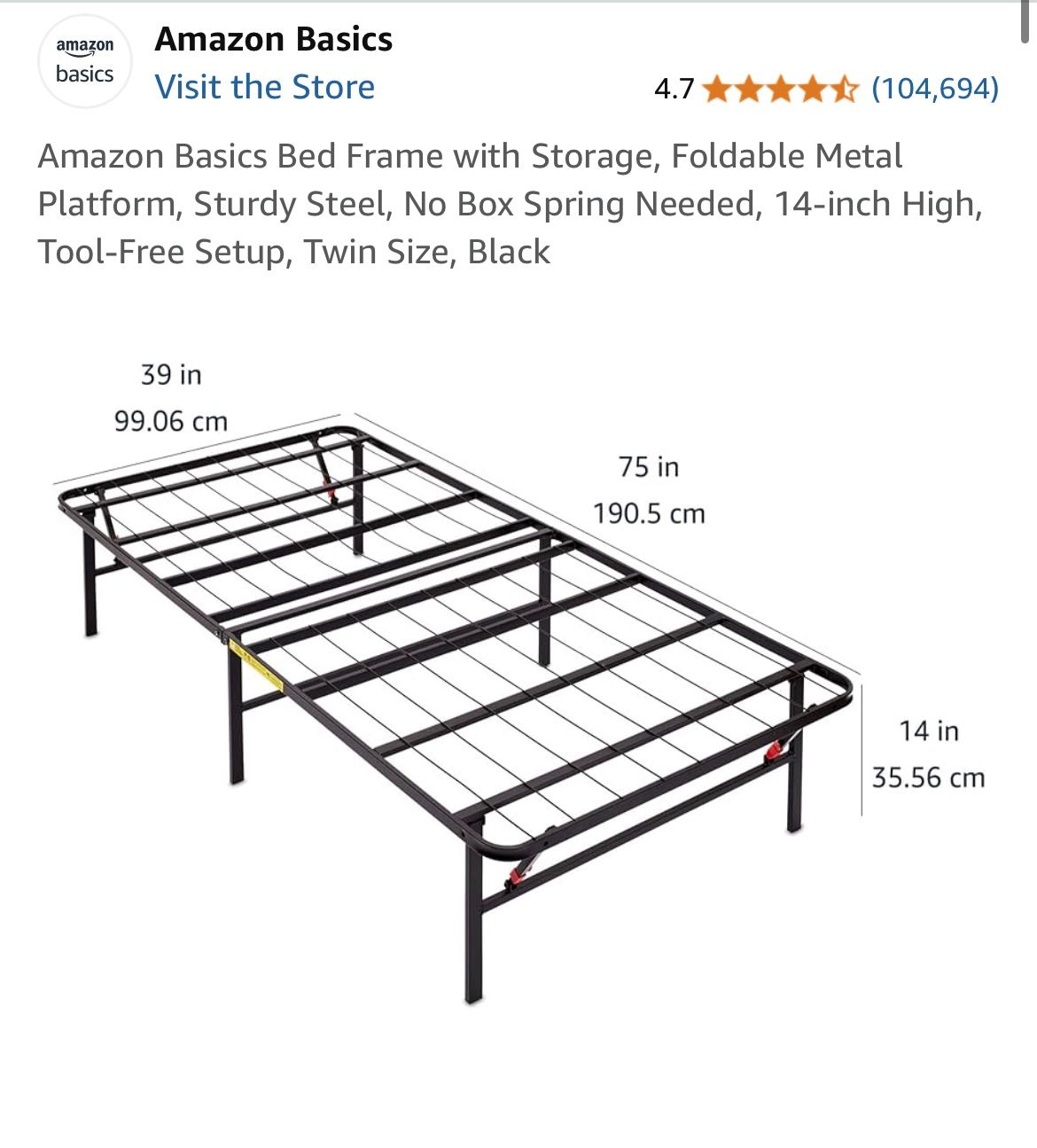 Foldable Twin bed Frame
