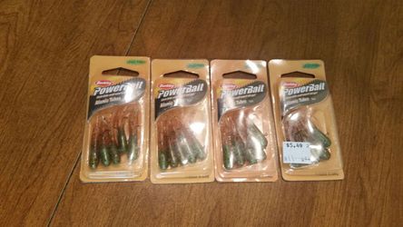 4 new packages of Berkley powerbait Atomic tubes grasshopper colored great  for trout or panfish or any other freshwater fishing for Sale in Ontario,  CA - OfferUp