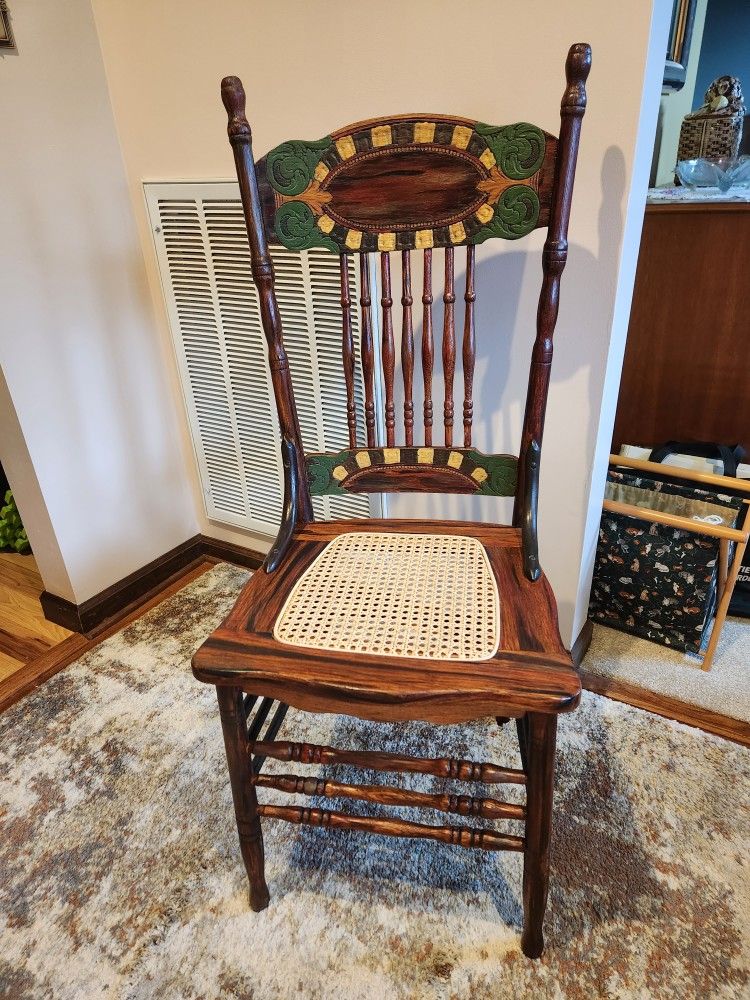 Colorful Cane Bottom Chair