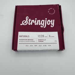 Stringjoy Naturals Phosphor Bronze Acoustic Strings, Nashville Tuning, 12-28