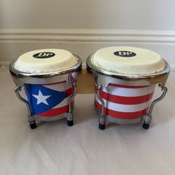 LP Mini Latin Bongos Puerto Rico Flag Drum Set