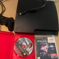 PS3 Slim 160 Gig W Games And One Control 