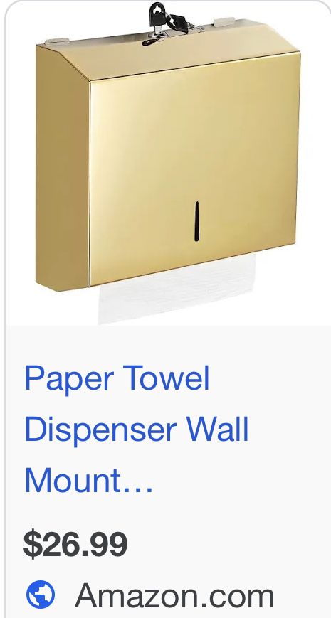 Gold Finish Tri Fold Paper Towel Holder 