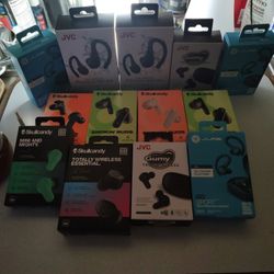 Bluetooth Earbuds Assorted 13 All Together Brand New In Box Not Refurbished Brand New JVC Skullcandy And Jlab