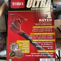 New Toro Ultra 51609 Electric blower/vacuum 