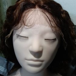 Brown Water Wave Bob Lace Front Wig 