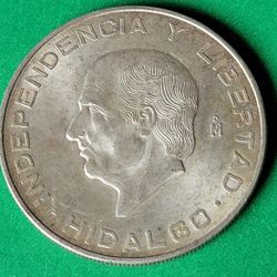   🇲🇽🇲🇽 1956 Mexico Silver 10 Pesos Hidalgo 