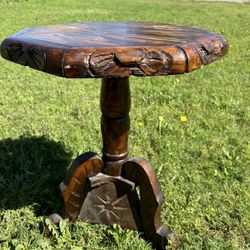 Vintage Carved Spanish Stool/table