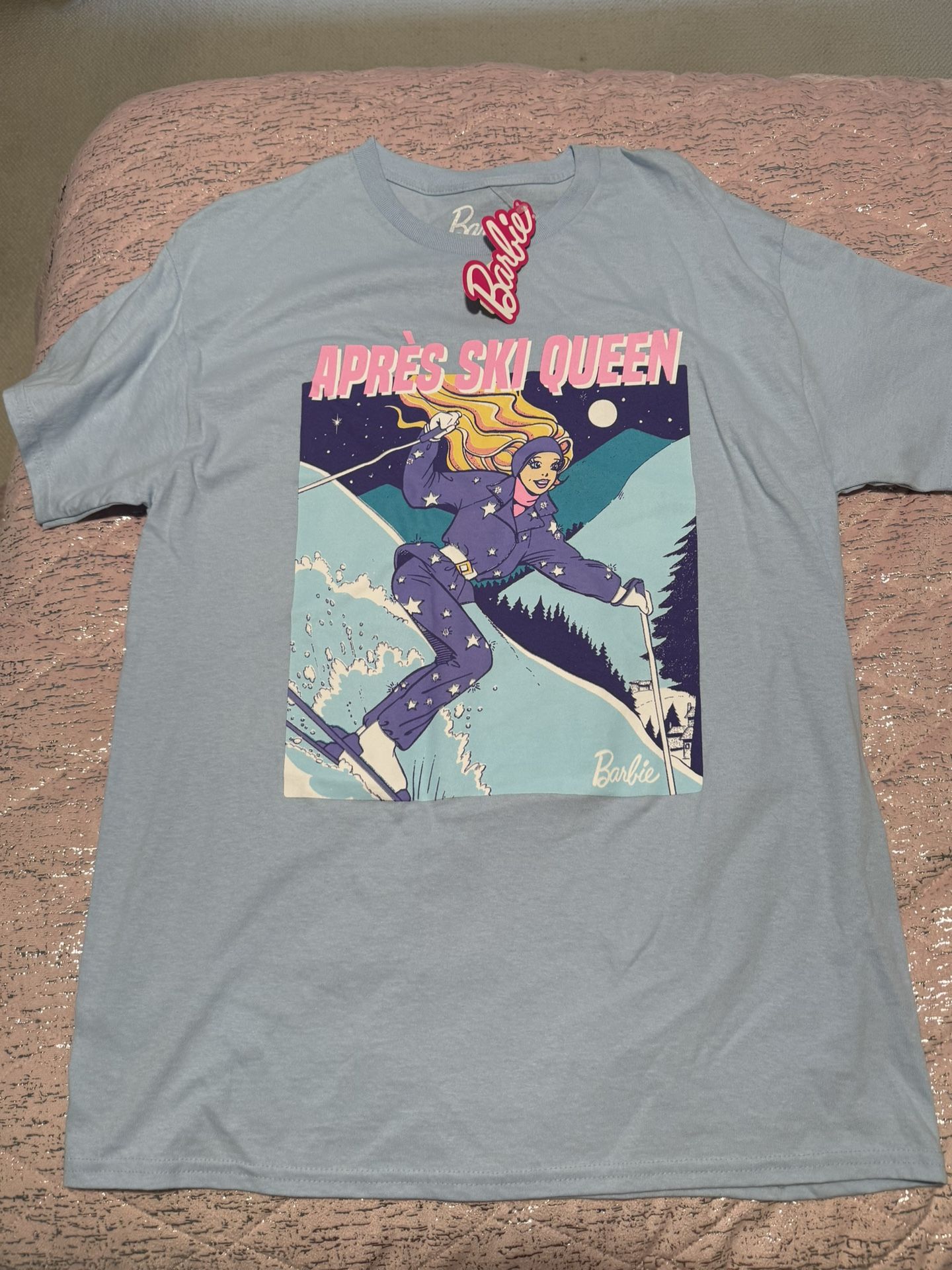 Womens Oversized Large Barbie Apres Ski Queen Cotton Shirt 