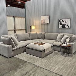 Sereen 6-piece Fabric Cloud Modular Sectional (Light Brown) *FREE DELIVERY 🚚* 