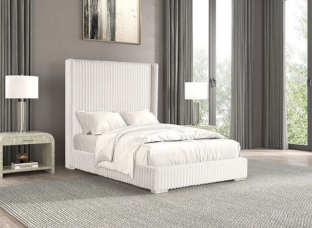 Brand New Elegant Chenille Lined Design Queen Bed Frame