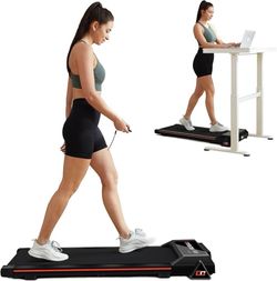 2 in 1 Under Desk Electric Treadmill Motorized Exercise Machine with Wireless Speaker, Remote Control and LED Display, Walking Jogging Machine for Hom